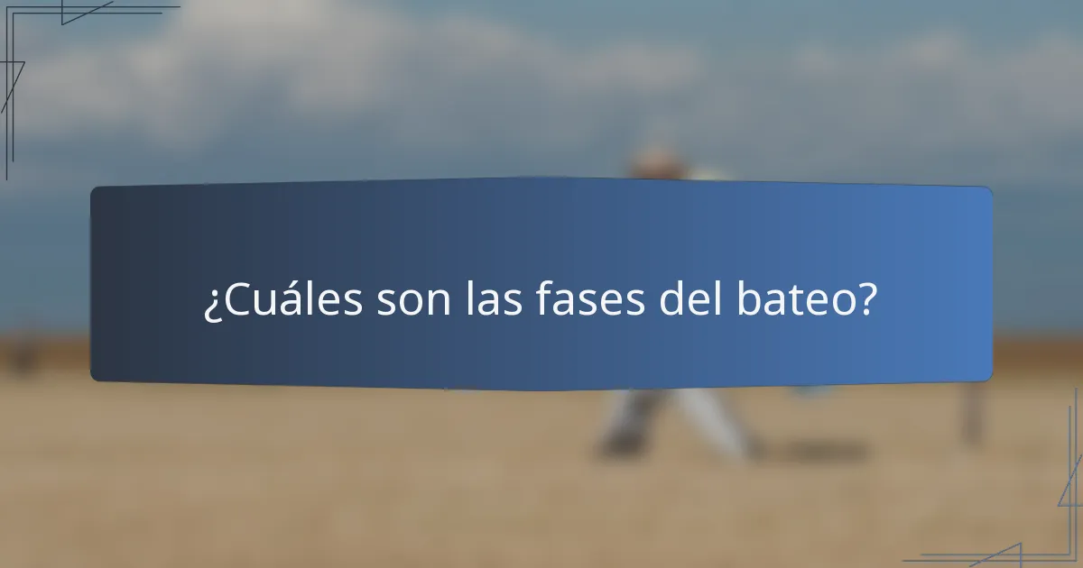 ¿Cuáles son las fases del bateo?