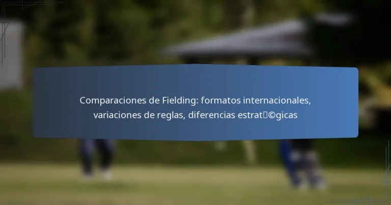 Comparaciones de Fielding: formatos internacionales, variaciones de reglas, diferencias estratégicas