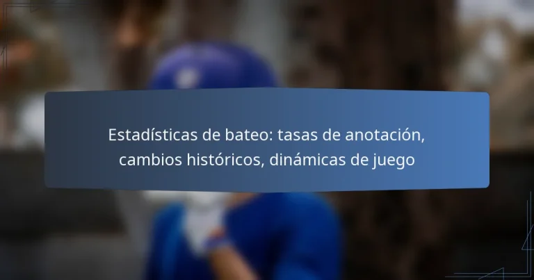 Estadísticas de bateo: tasas de anotación, cambios históricos, dinámicas de juego